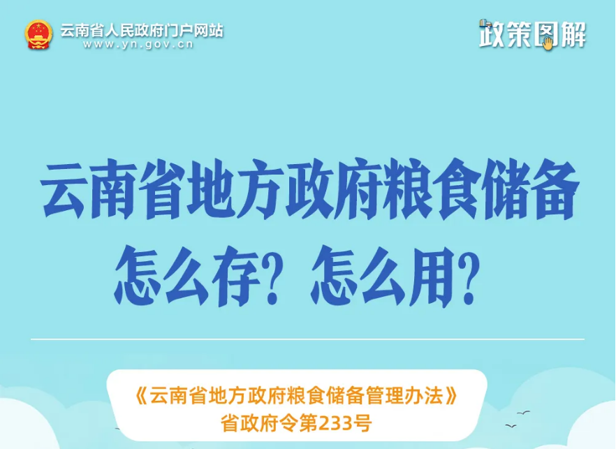 政策图解丨云南省地方政府粮食储备怎么存？怎么用？一图读懂！